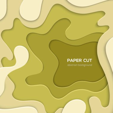 Yeşil arka düzen - vektör illüstrasyon kesilmiş kağıt