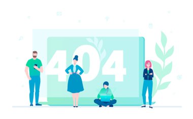 Hata 404 sayfa - düz tasarım stili renkli resimde