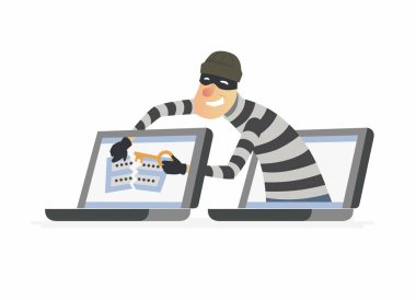 Parola - çizgi film insanların karakterleri çizimde çalmak hacker