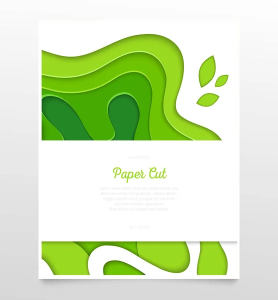 Mise en page verte abstraite - bannière de coupe de papier vectoriel — Image vectorielle