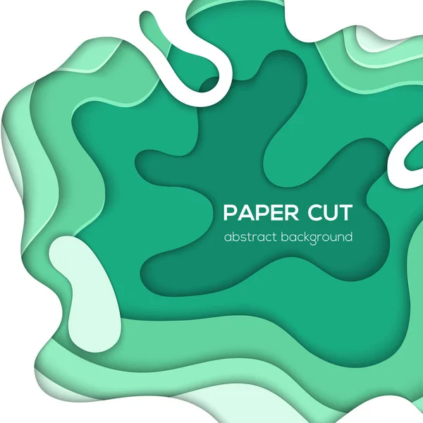 Diseño abstracto verde - ilustración de corte de papel vectorial — Vector de stock