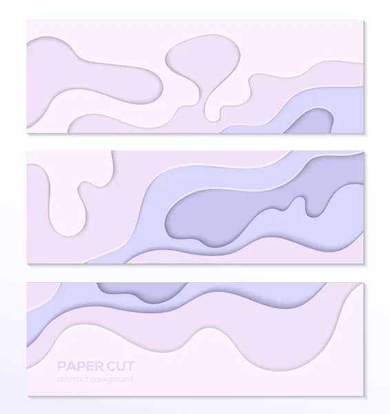 Lila abstrakt layout - uppsättning av moderna färgglada vector affischer — Stock vektor
