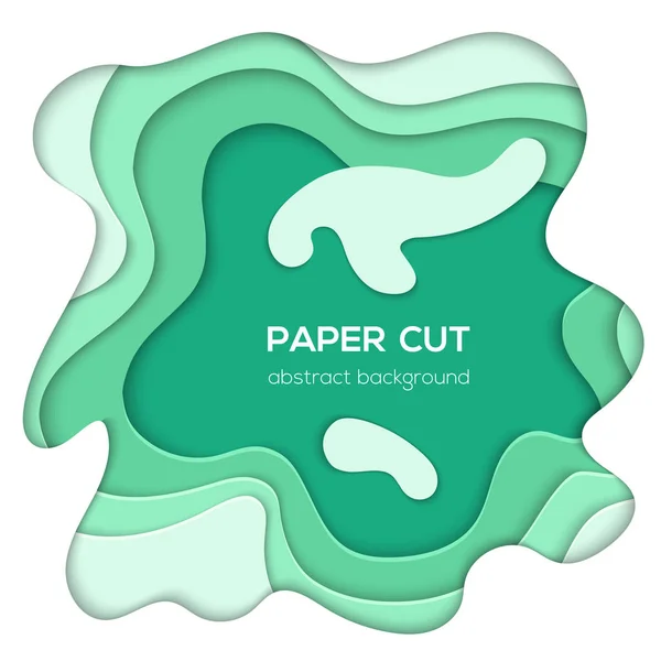 Diseño abstracto verde - ilustración de corte de papel vectorial — Vector de stock