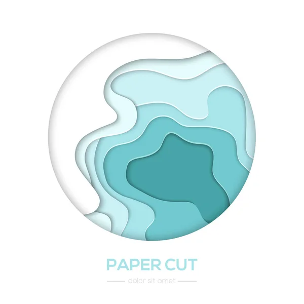 Diseño abstracto turquesa - banner de corte de papel vectorial — Vector de stock