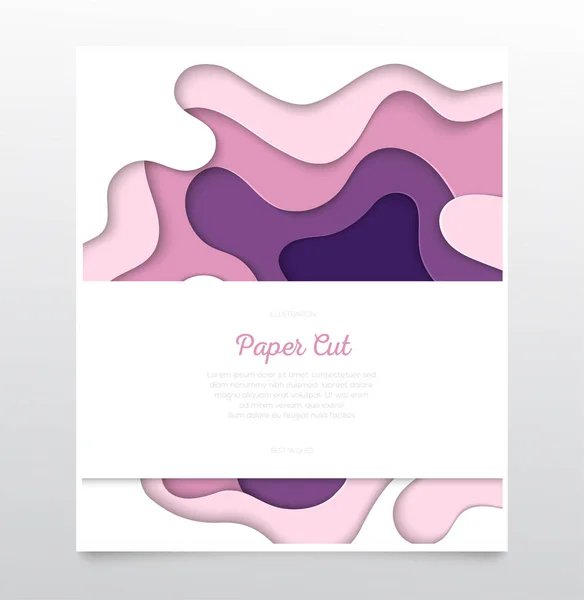 Mise en page violette abstraite - bannière de coupe de papier vectoriel — Image vectorielle