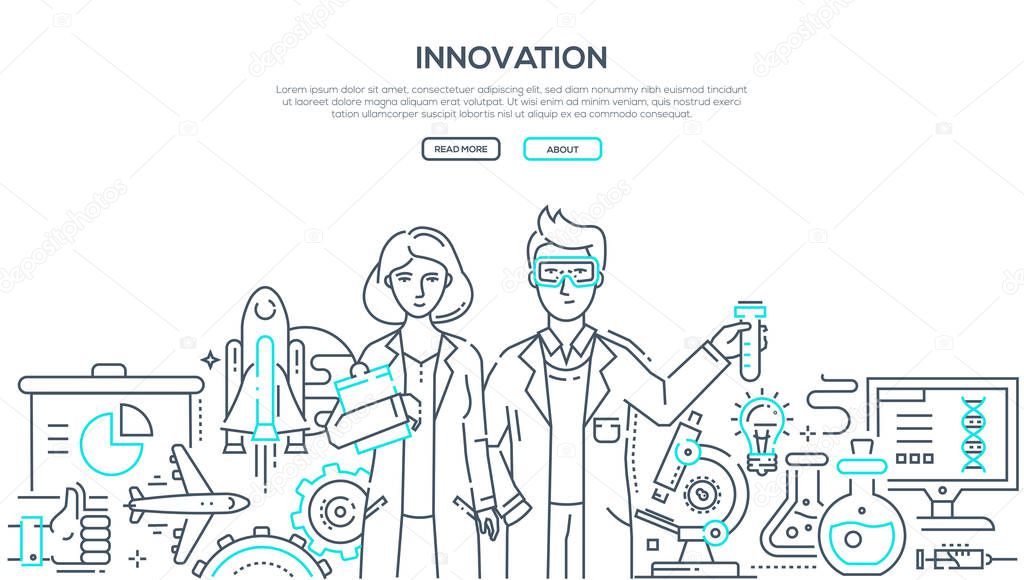 Innovation - line design style isolated illustration
