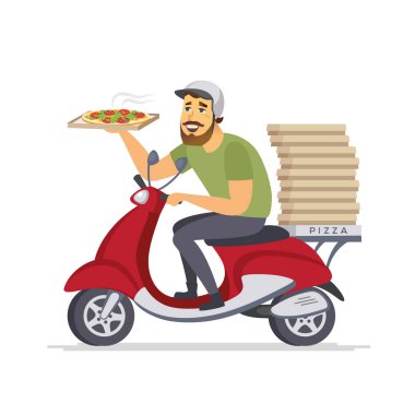 Teslimatçı - karikatür insanlar izole resimde karakterler