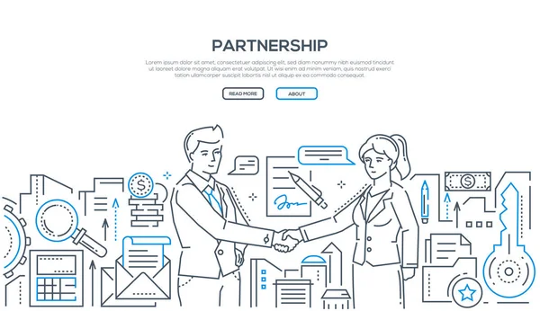 Partnerschaft - moderne Liniendesign-Stil Illustration — Stockvektor