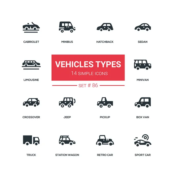 车辆类型. 平面设计风格图标集 — 图库矢量图片
