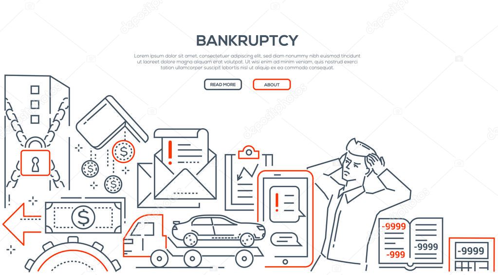 Bankruptcy - modern line design style illustration