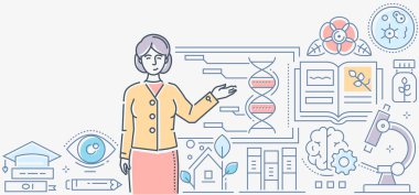 Biyoloji dersi - renkli çizgi stil tasarlamak