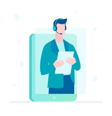 Çağrı merkezi operatörü - düz stil tasarlamak