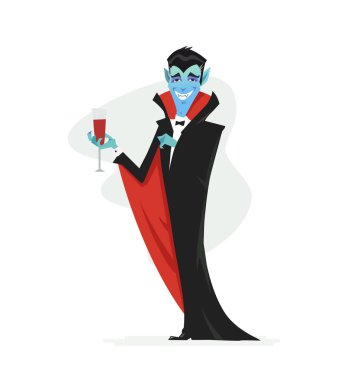 Vampir - modern çizgi film insanların karakterleri illüstrasyon izole.