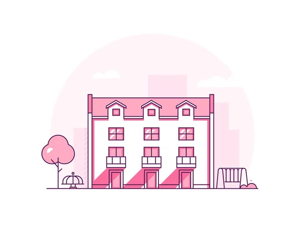 Casa del apartamento - diseño de línea delgada moderna ilustración vectorial estilo — Archivo Imágenes Vectoriales