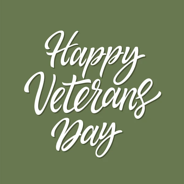 Happy Veterans Day - lettrage de stylo à brosse dessiné à la main vectoriel — Image vectorielle