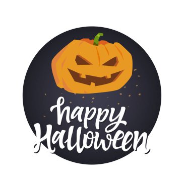 Mutlu Cadılar Bayramı poster - modern renkli vektör çizim