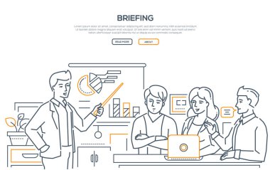 Brifing - çağdaş çizgi tasarım stili web afiş