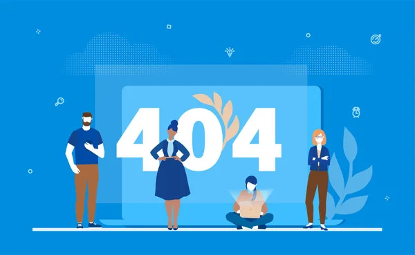 오류 404 페이지-플랫 디자인 스타일 화려한 그림 — 스톡 벡터