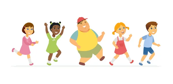 Happy children - cartoon people characters isolated illustration