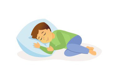 Boy - karikatür kişi uyku karakter illüstrasyon izole