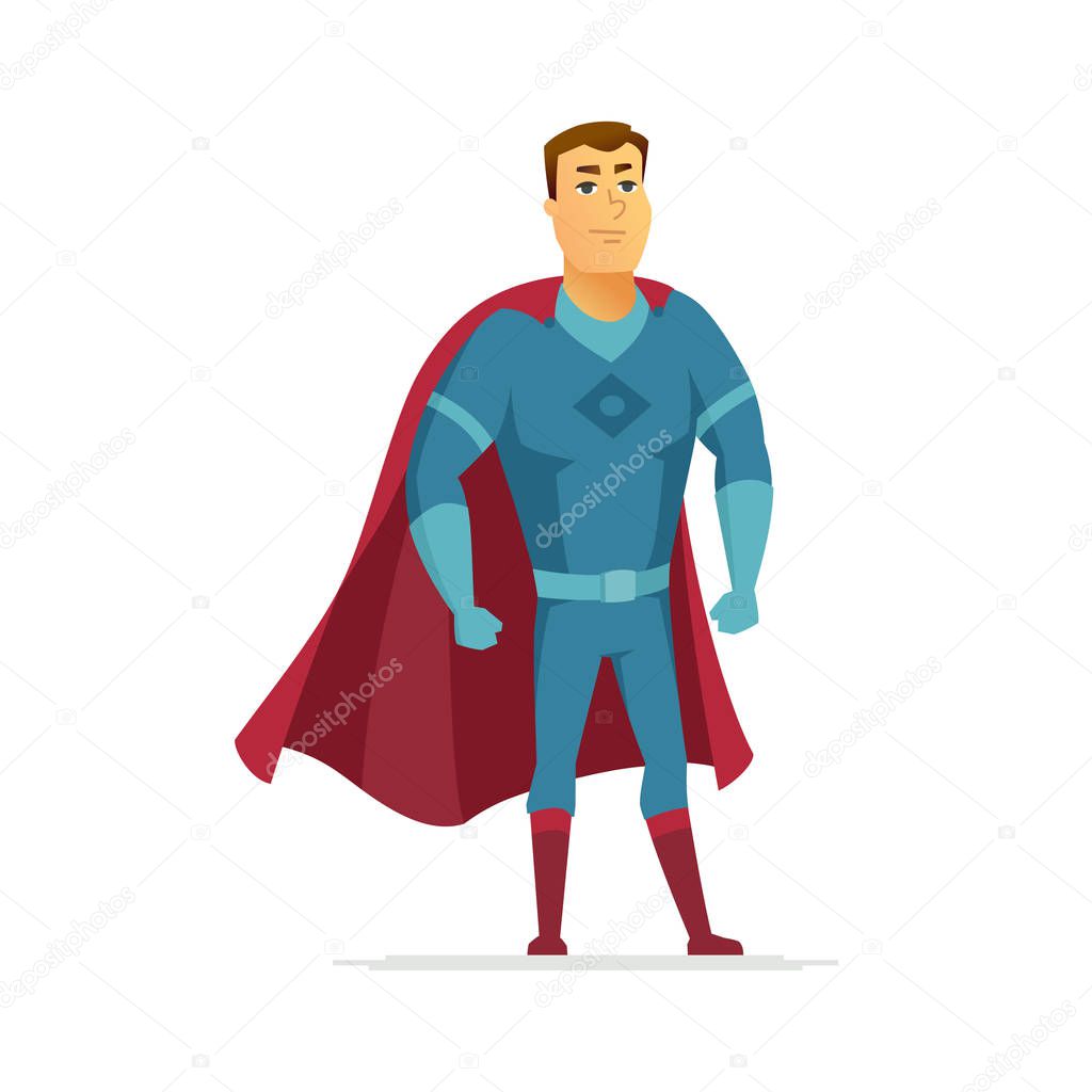 Superhero - modern cartoon people character colorful illustration