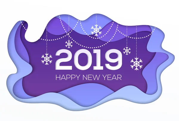 Feliz Año Nuevo 2018 - ilustración moderna de corte de papel vectorial — Archivo Imágenes Vectoriales