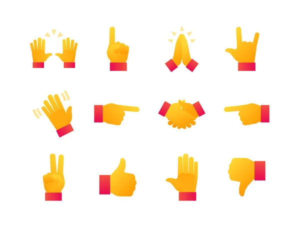 Handzeichen - moderne Stilsymbole im flachen Design — Stockvektor