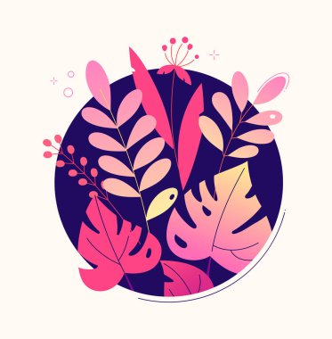 Çiçek kompozisyon - modern düz stil tasarlamak