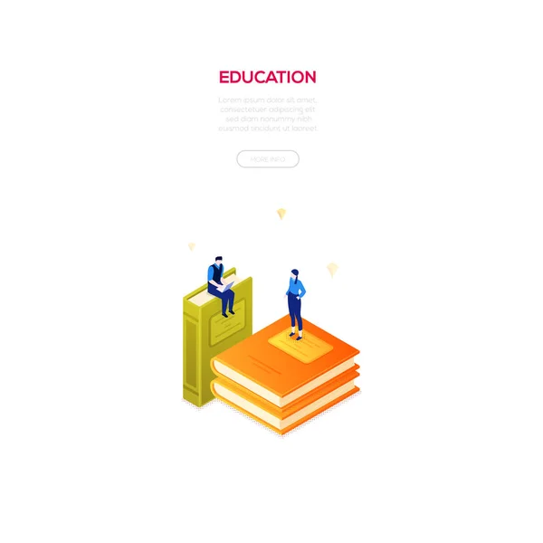 Concept d'éducation - bannière Web vectorielle isométrique moderne — Image vectorielle