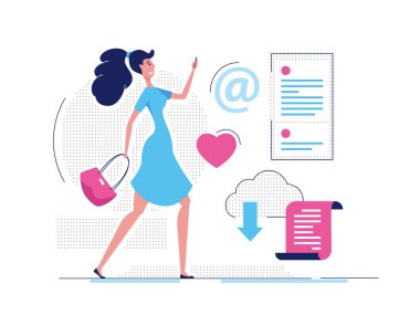 Modern kız - modern düz stil tasarlamak