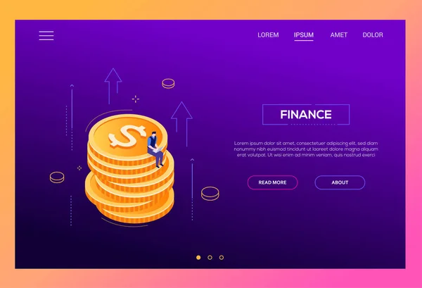 Concepto financiero - moderno banner web vectorial isométrico — Archivo Imágenes Vectoriales