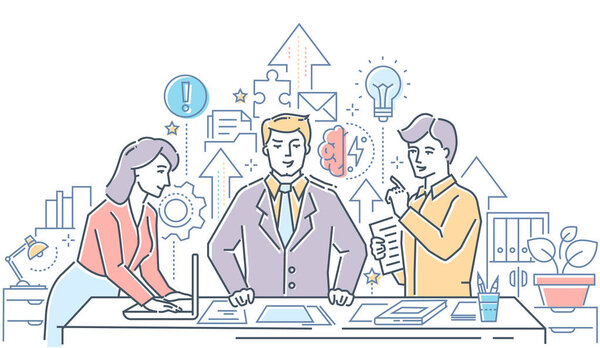 Творческая группа - иллюстрация стиля модерн
