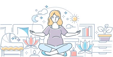 Gebelik yoga - çağdaş çizgi stil tasarlamak