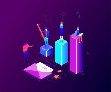 İş rekabeti - modern renkli izometrik vektör çizim