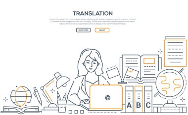 Çeviri - çağdaş çizgi tasarım stili web afiş