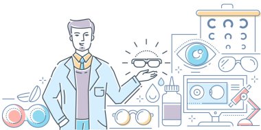 Optik - çağdaş çizgi stili renkli resimde Tasarla