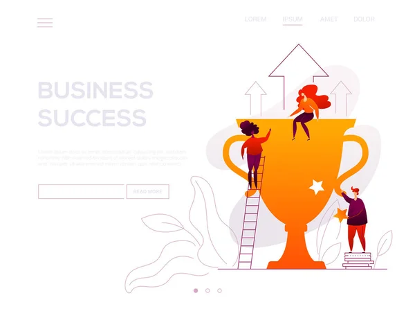 Business success - banner web moderno in stile flat design — Vettoriale Stock