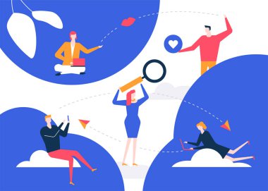App - düz tasarım stili renkli resimde dating