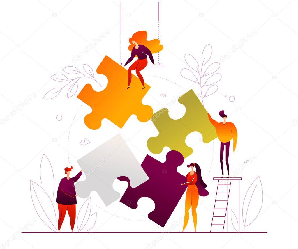 Teambuilding - modern flat design style colorful illustration
