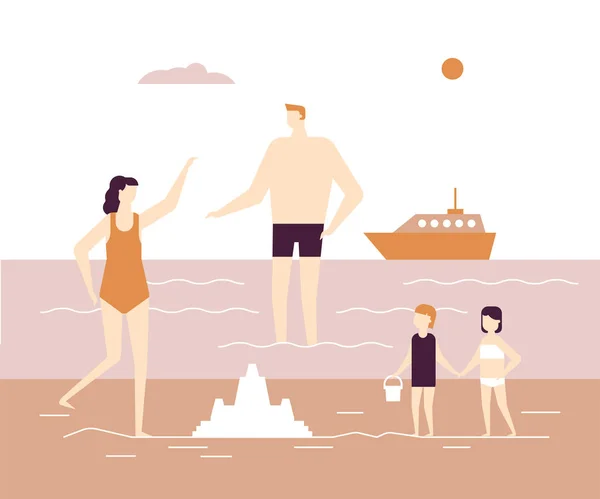 Vacaciones de verano - ilustración de estilo moderno de diseño plano — Vector de stock