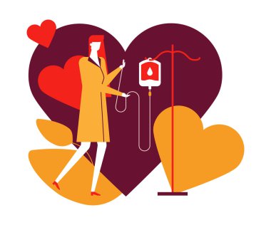 Kan bağışı - renkli düz stil tasarlamak