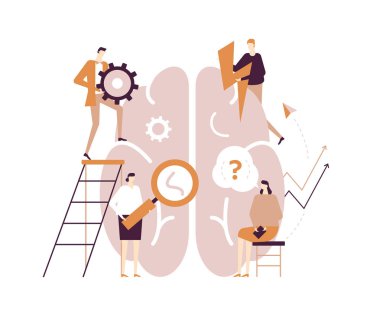 Psikoloji kavram - modern vektör düz stil tasarlamak