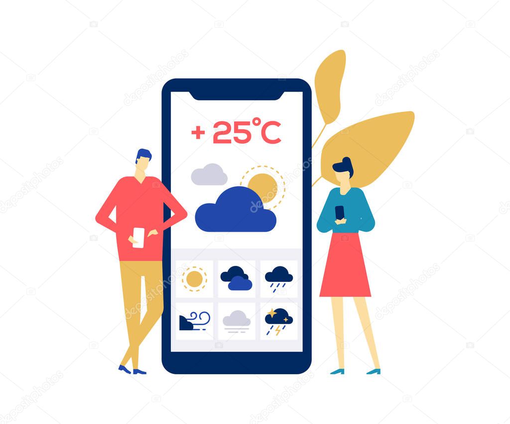 Weather concept - colorful flat design style illustration