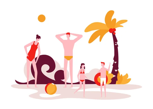 Férias de verão - ilustração de estilo de design plano moderno — Vetor de Stock