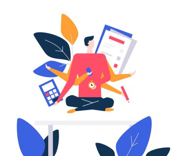 Mindfulness iş - renkli düz stil tasarlamak