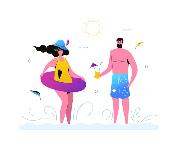 暑假-现代平面设计风格插图 — 图库矢量图片