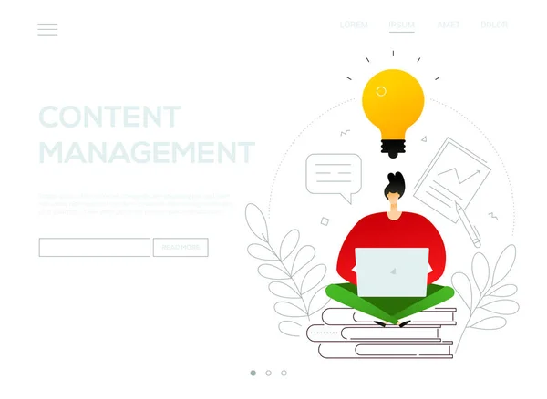 Content management-moderne platte ontwerp stijl kleurrijke web banner — Stockvector