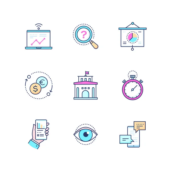 Business concepts - set of line design icons — стоковый вектор