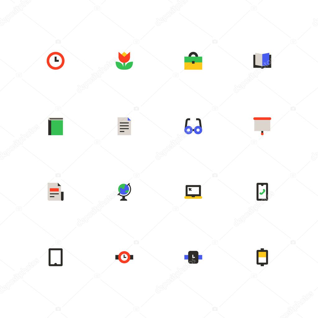 Business and education - colorful material design icons set