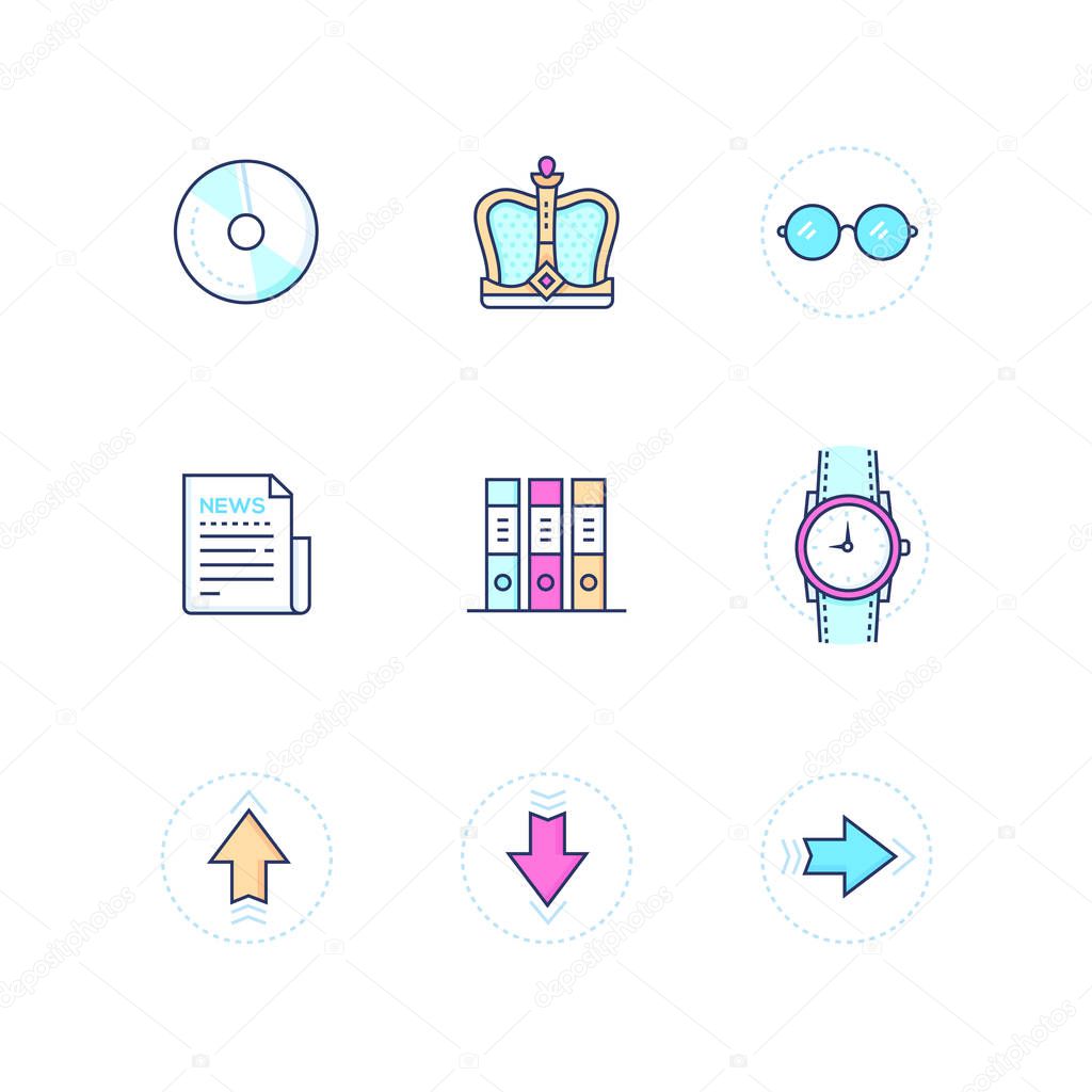 Business concepts - modern colorful line design style icons set